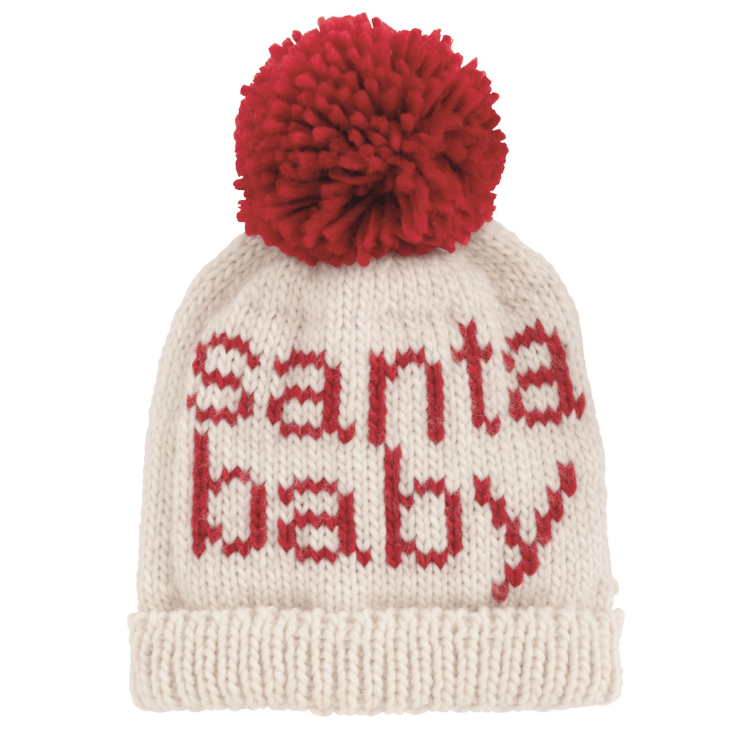 Santa Baby Chunky Knit Hat - White Farmhouse Flowers