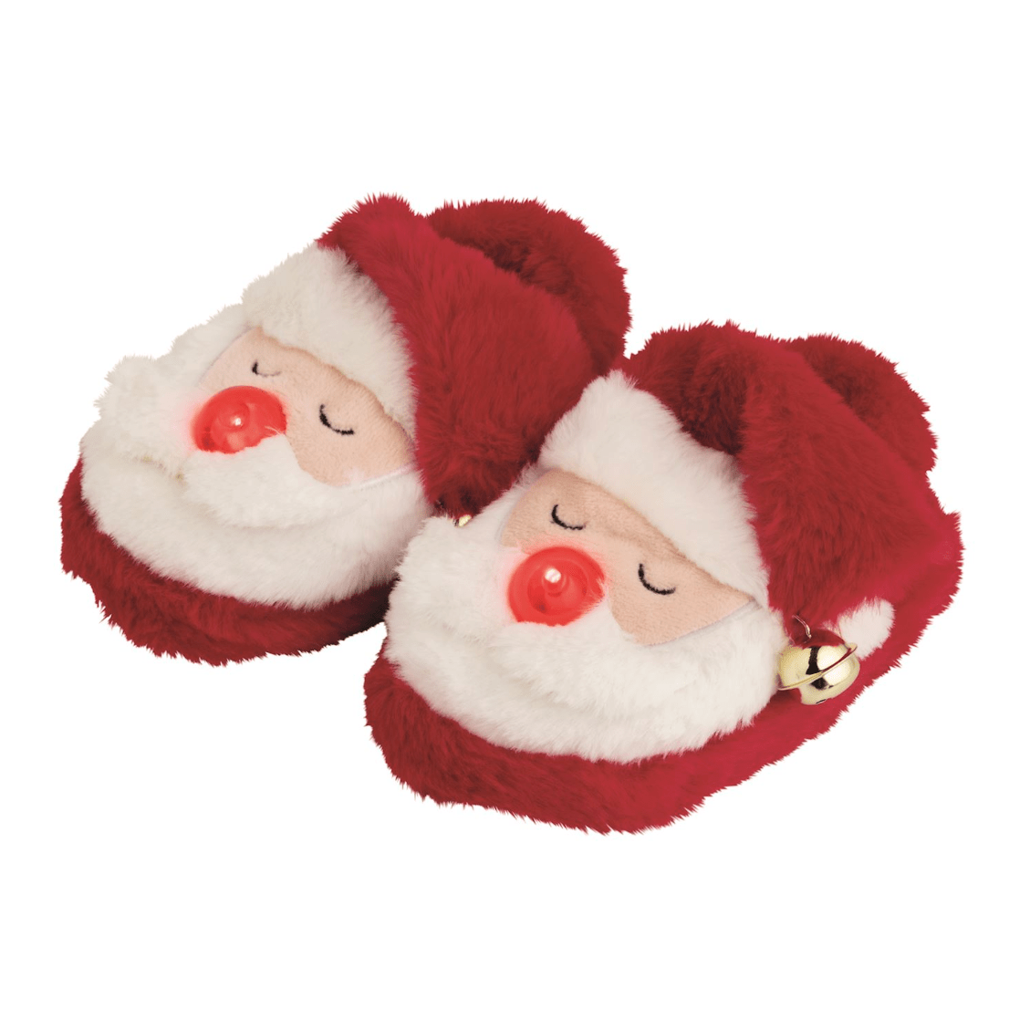 Santa Light-Up Christmas Slippers - White Farmhouse Flowers