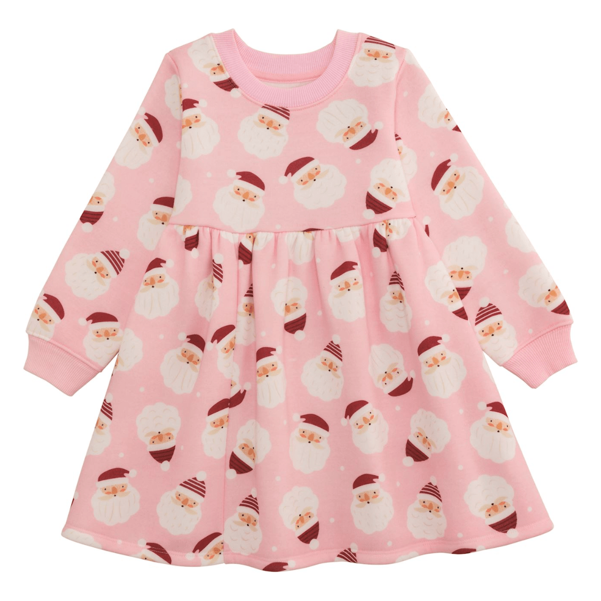 Santa Sweatshirt Dress - White Farmhouse Flowers
