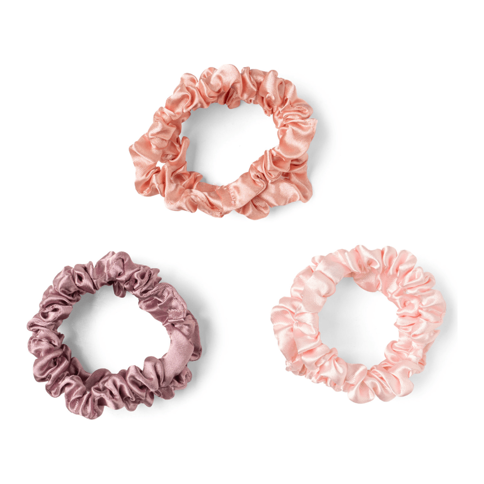 Satin Hair Scrunchies - White Farmhouse Flowers