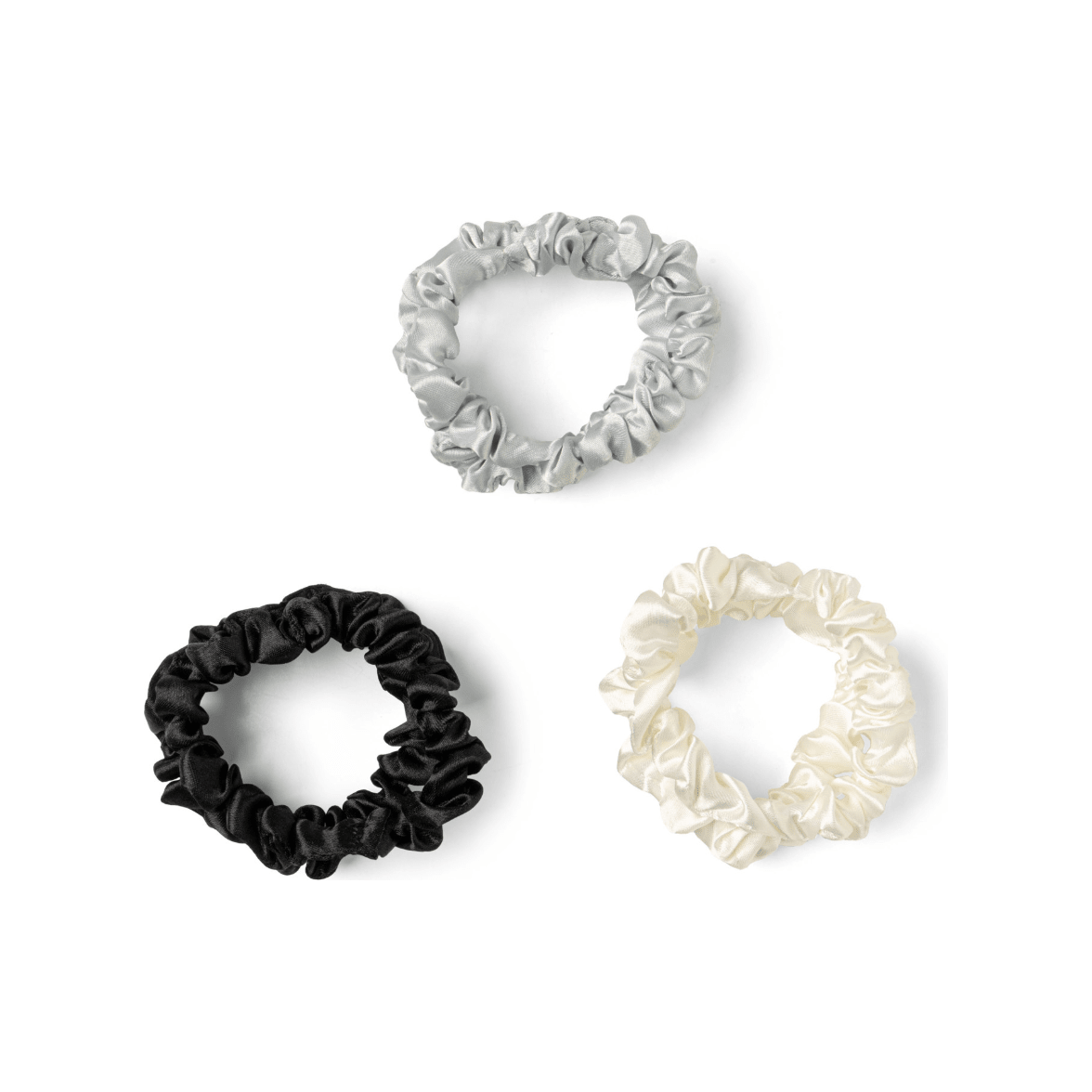 Satin Hair Scrunchies - White Farmhouse Flowers