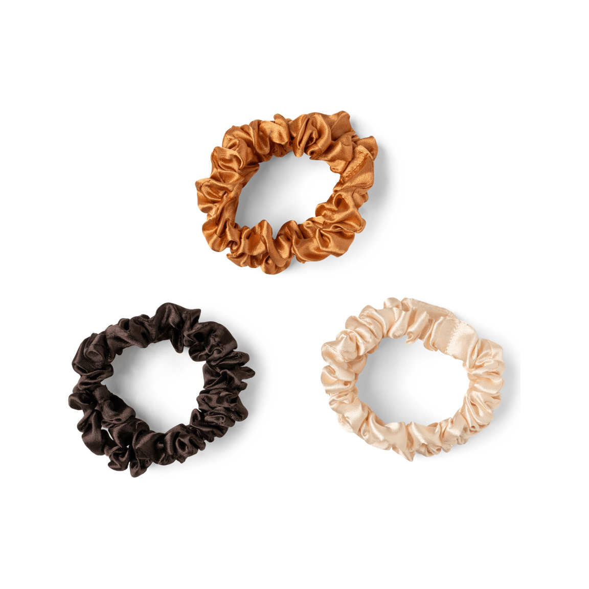 Satin Hair Scrunchies - White Farmhouse Flowers