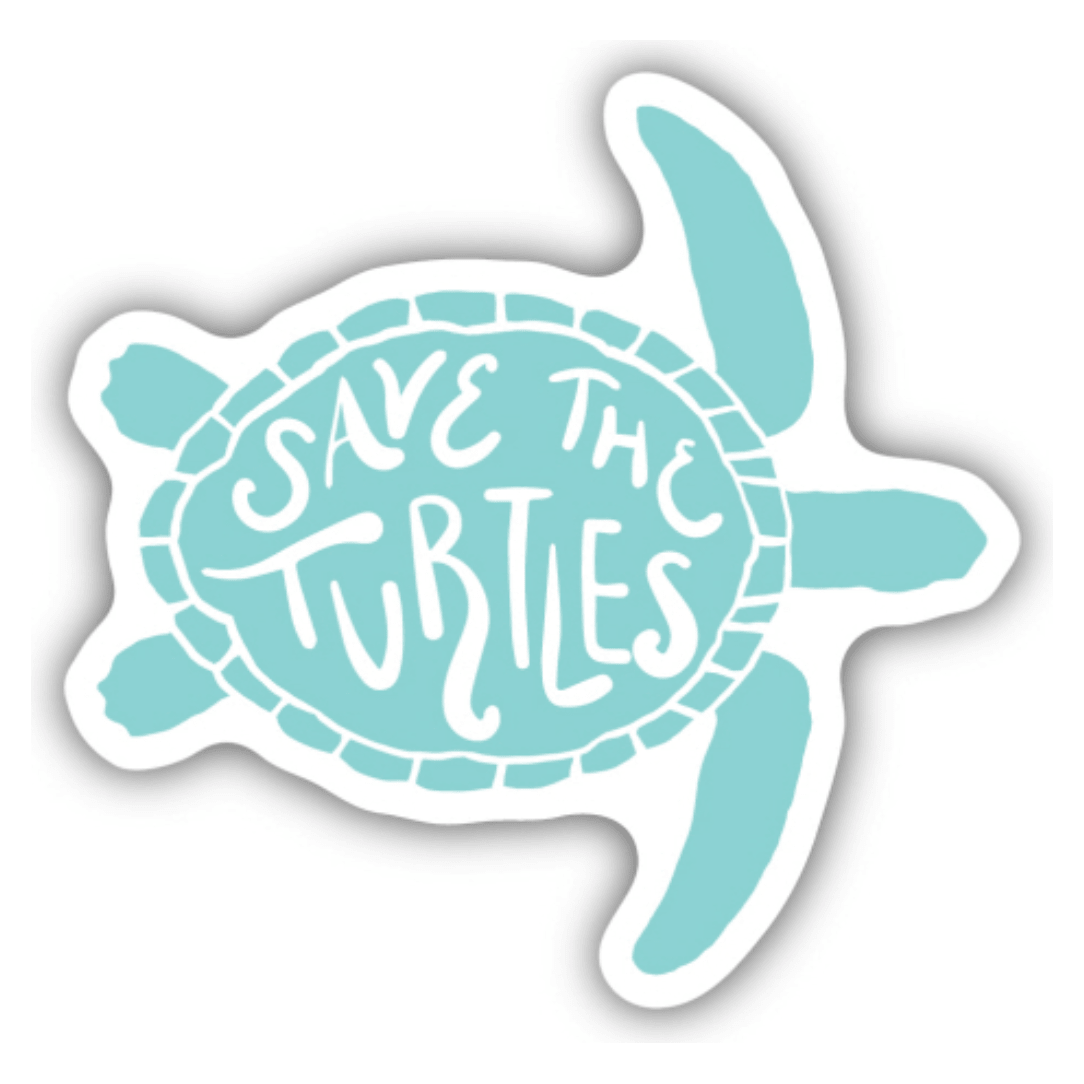 Save the Turtles Sticker - White Farmhouse Flowers