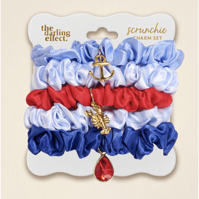 Seas the Day Scrunchie Charm Set - White Farmhouse Flowers