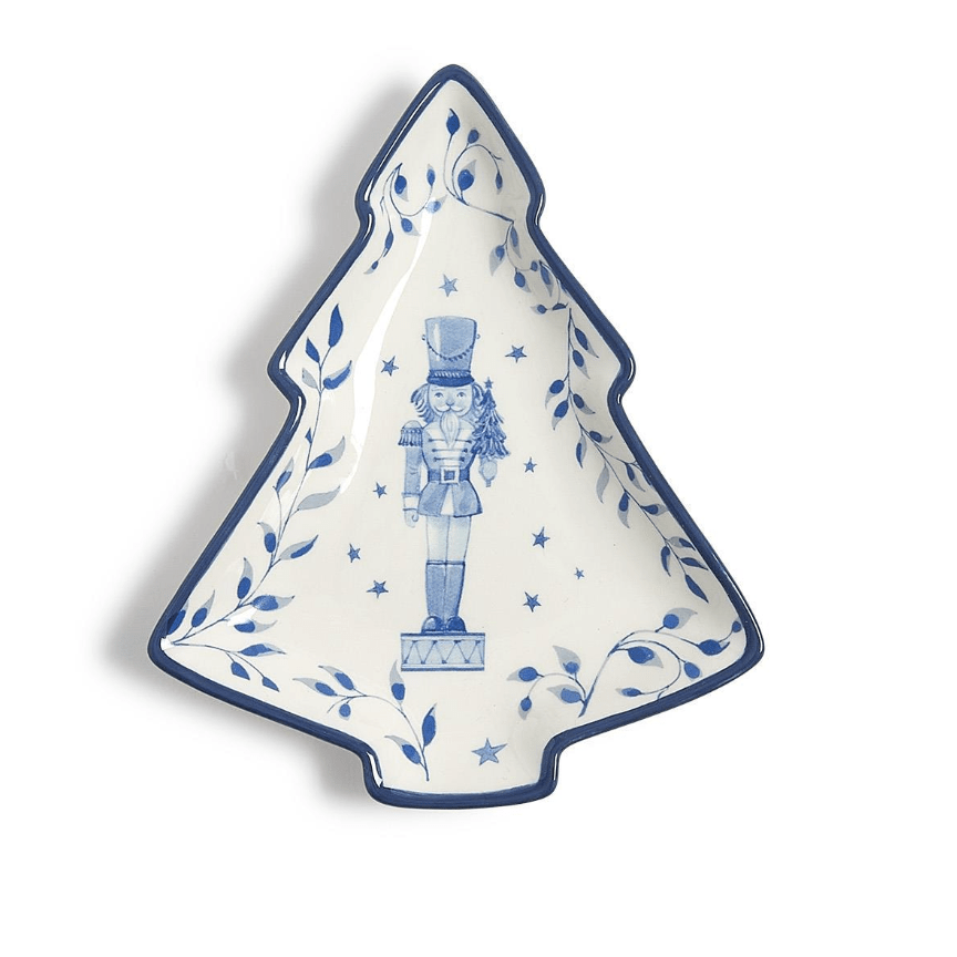 Season's Gala Christmas Tidbit Dish - White Farmhouse Flowers