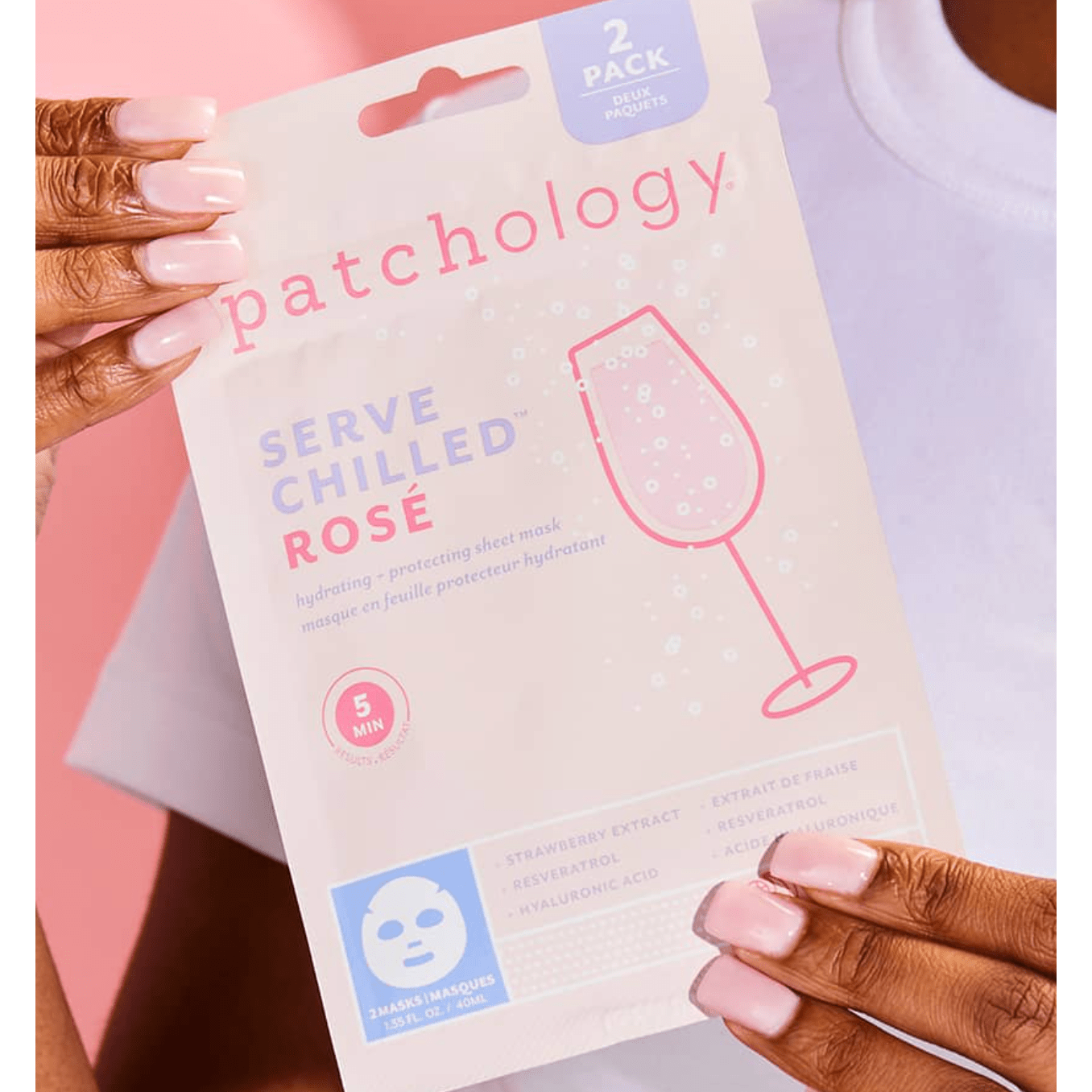 Serve Chilled Rose' Sheet Mask - 2 Pack - White Farmhouse Flowers