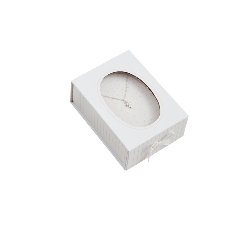 Silver Boxed Cross Necklace - White Farmhouse Flowers