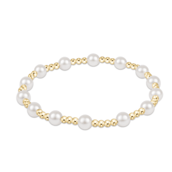 Sincerity Pearl 5mm Bracelet - White Farmhouse Flowers