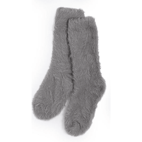 Snuggly Crew Socks - White Farmhouse Flowers
