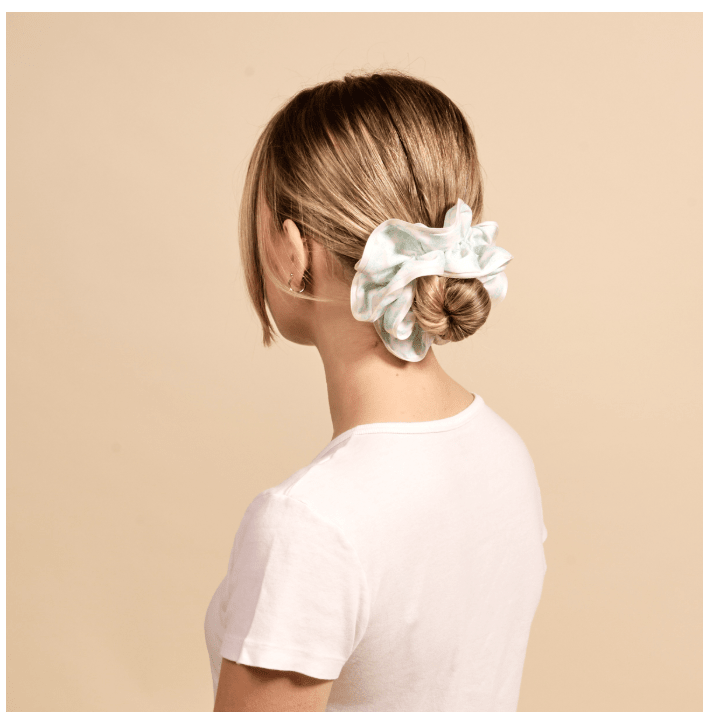 Something Blue Ruffle Up Scrunchie - White Farmhouse Flowers