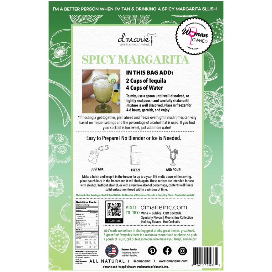 Spicy Margarita Craft Cocktail Slush Mix - White Farmhouse Flowers