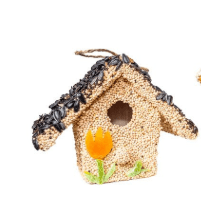 Spring Fruit Birdhouse Cottage - White Farmhouse Flowers