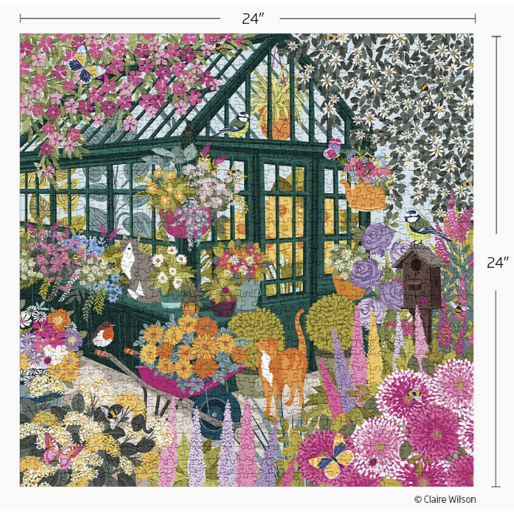 Spring Greenhouse Puzzle - White Farmhouse Flowers