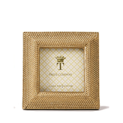 Square Golden Dot Photo Frame - White Farmhouse Flowers