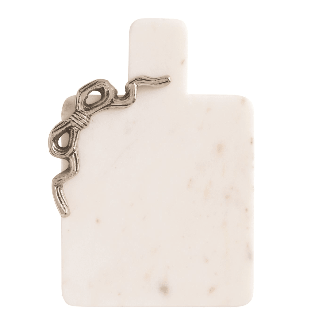 Square Mini Marble Board - White Farmhouse Flowers