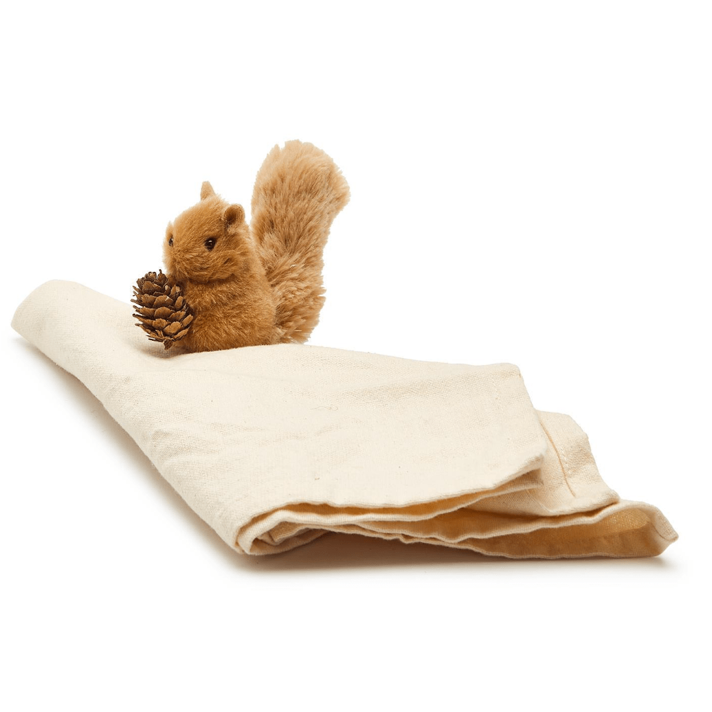 Squirrel Clip On Ornament - White Farmhouse Flowers