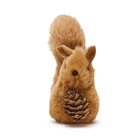 Squirrel Clip On Ornament - White Farmhouse Flowers