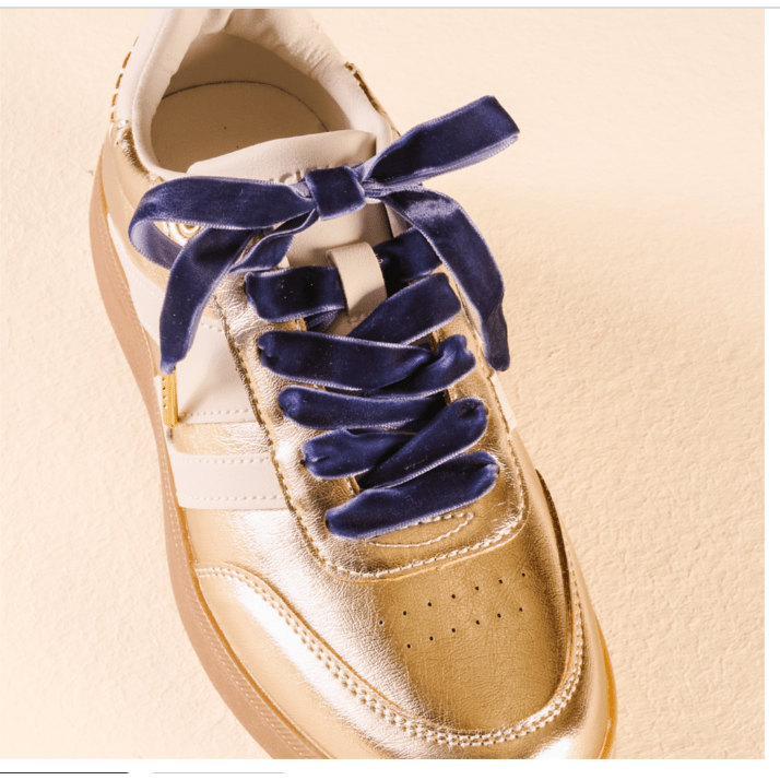 Step It Up Shoelaces - Velvet Blue - White Farmhouse Flowers