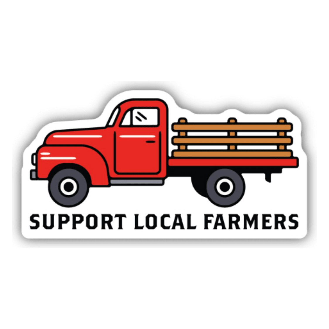 Support Local Farmers Truck Sticker - White Farmhouse Flowers