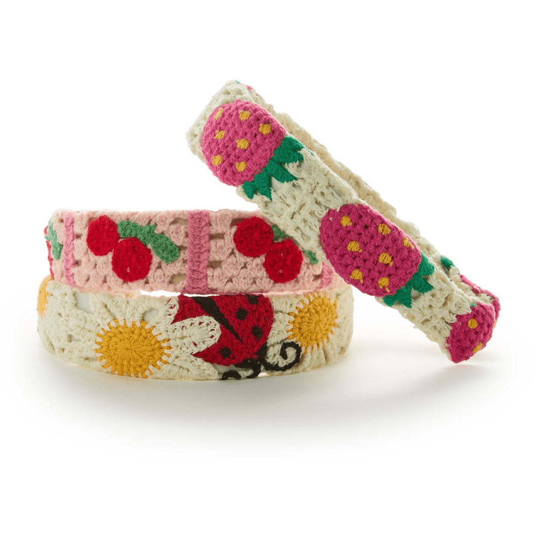 Sweet Belle Crochet Headband - White Farmhouse Flowers