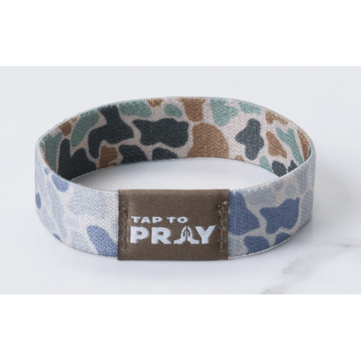 Tap to Pray Wristband - Classic & Sage Camo - White Farmhouse Flowers