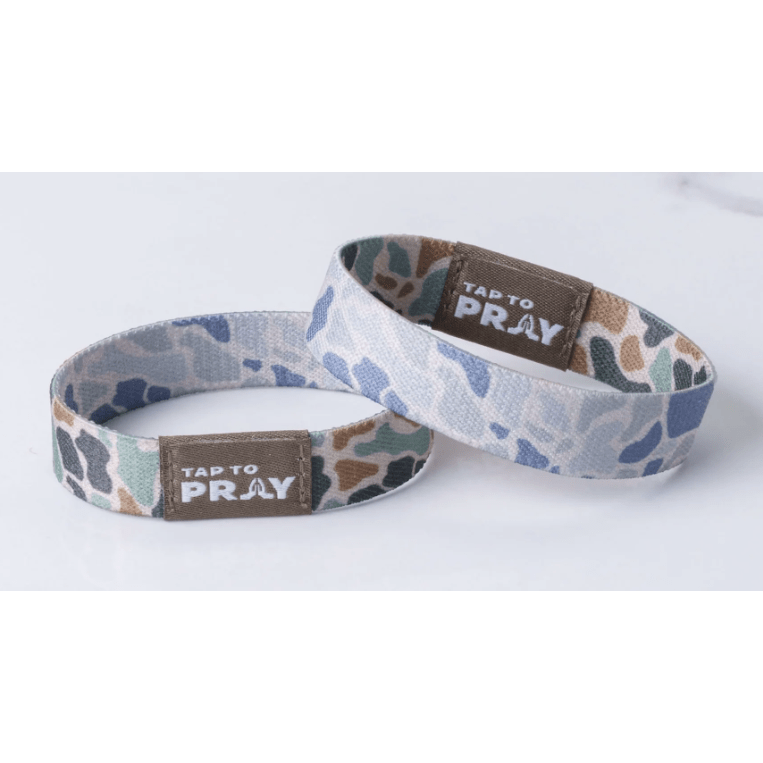 Tap to Pray Wristband - Classic & Sage Camo - White Farmhouse Flowers