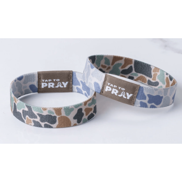 Tap to Pray Wristband - Classic & Sage Camo - White Farmhouse Flowers