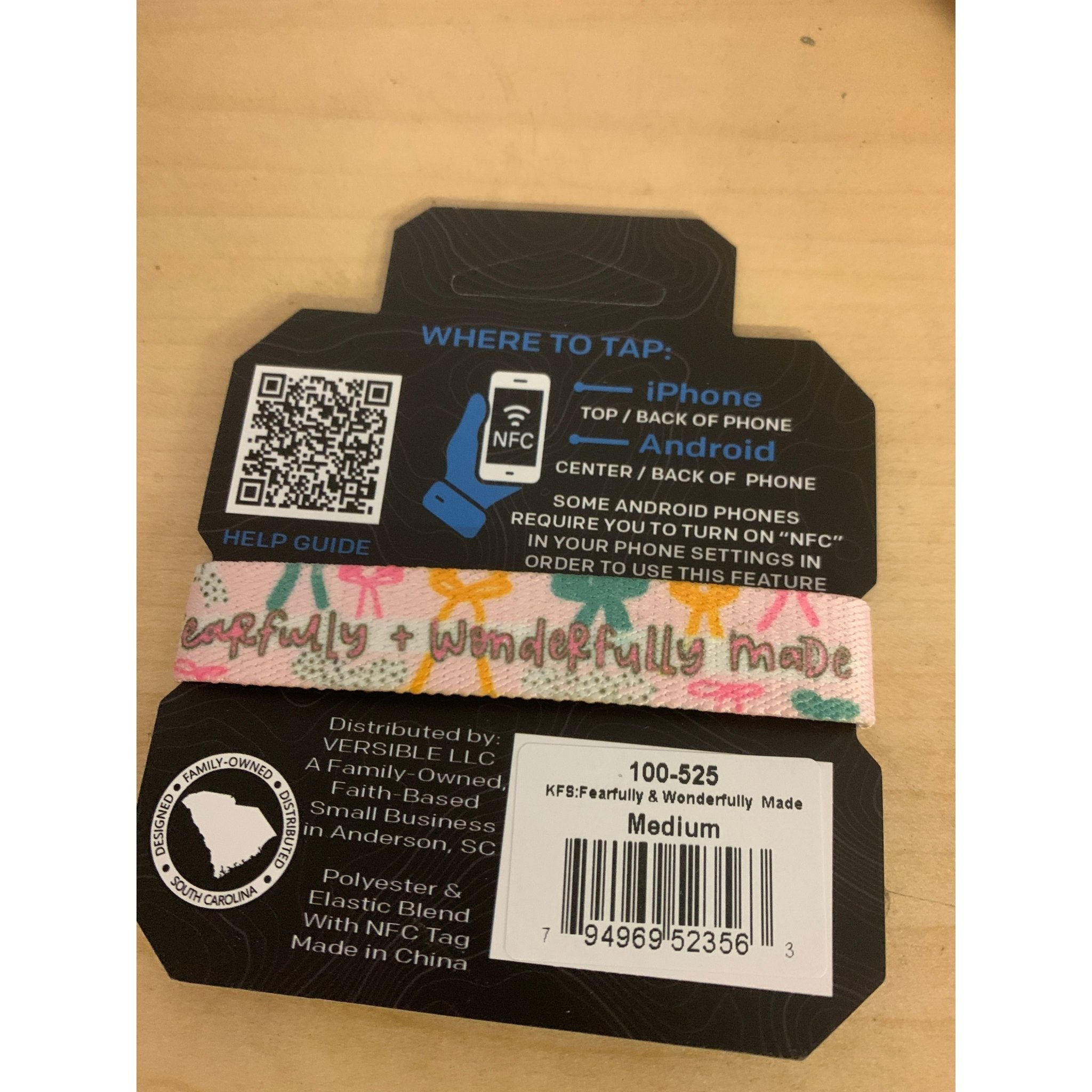 Tap to Pray Wristband - Fearfully and Wonderfully Made - White Farmhouse Flowers