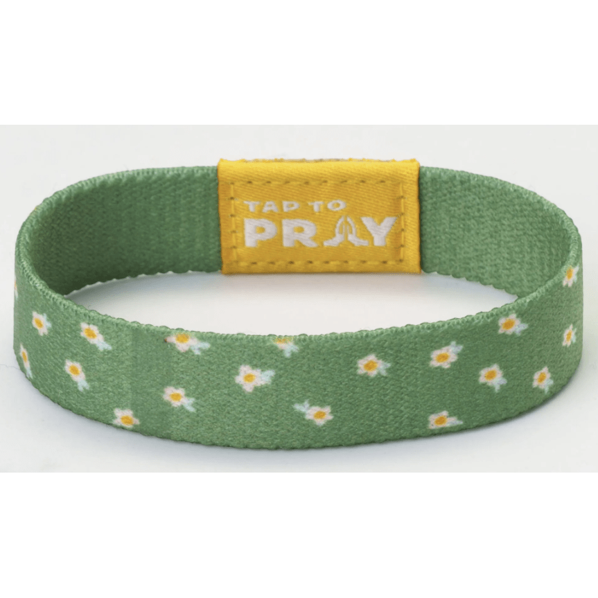 Tap to Pray Wristband - God's Got This - White Farmhouse Flowers