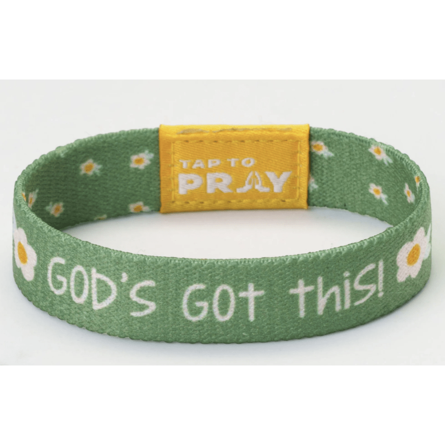 Tap to Pray Wristband - God's Got This - White Farmhouse Flowers