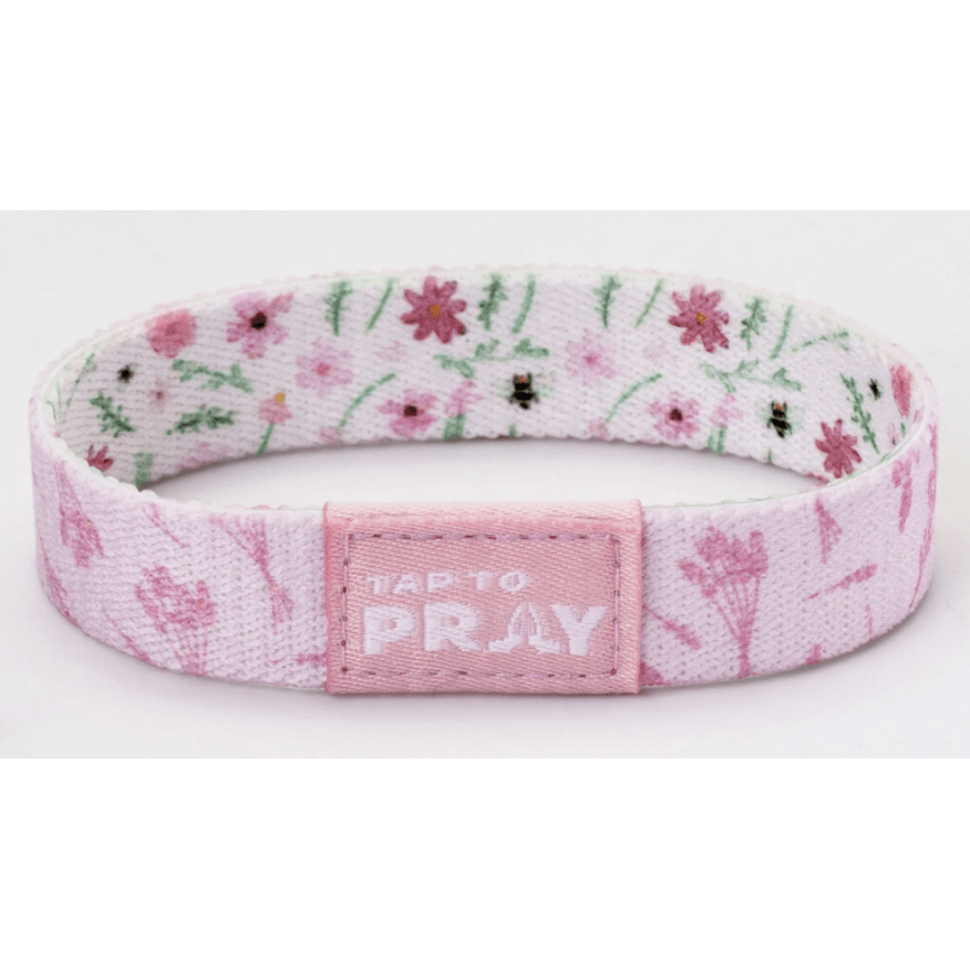 Tap to Pray Wristband - Meadows - White - White Farmhouse Flowers