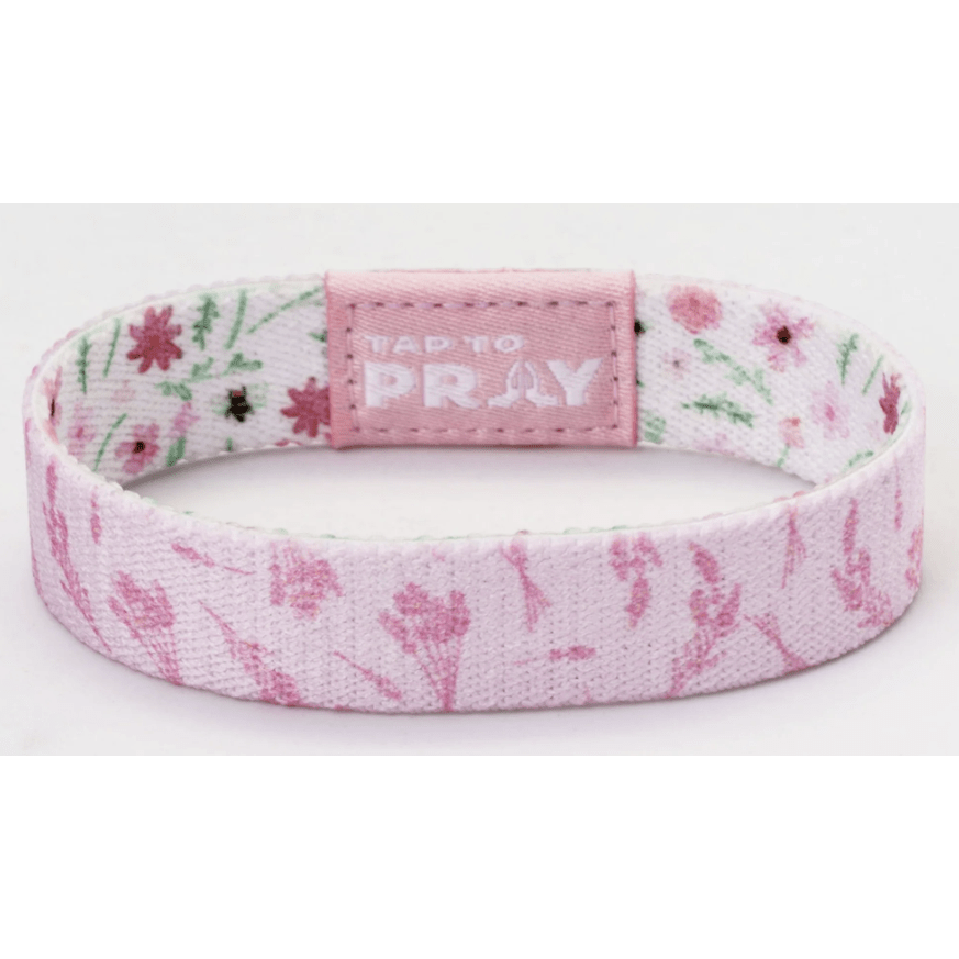 Tap to Pray Wristband - Meadows - White - White Farmhouse Flowers