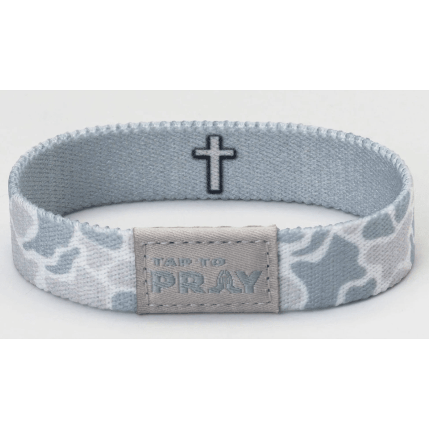 Tap to Pray Wristband - River Rock Camo - Aspen - White Farmhouse Flowers