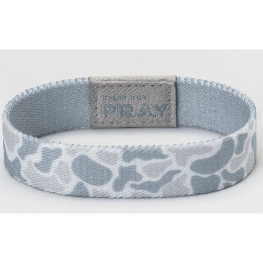 Tap to Pray Wristband - River Rock Camo - Aspen - White Farmhouse Flowers
