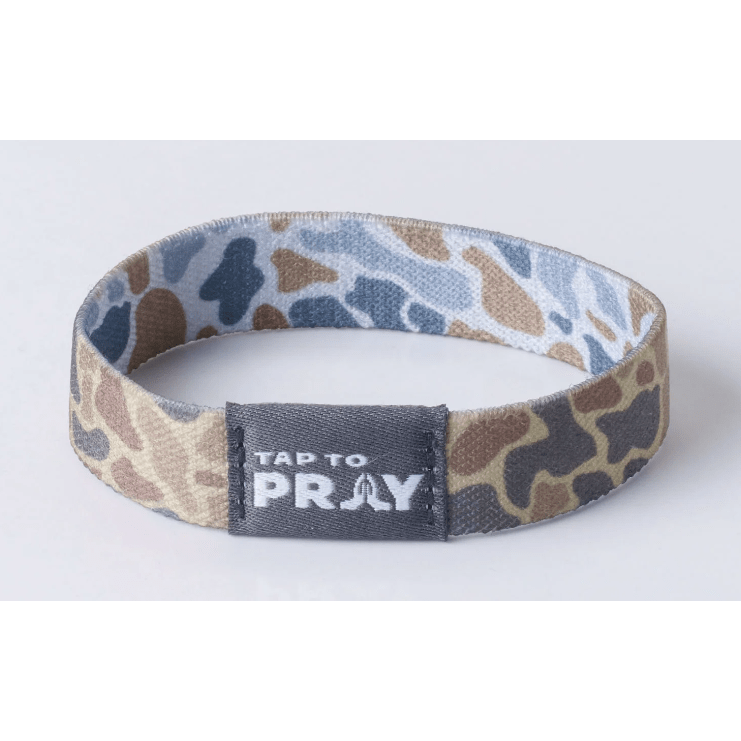 Tap to Pray Wristband - Sahara & Copper Camo - White Farmhouse Flowers