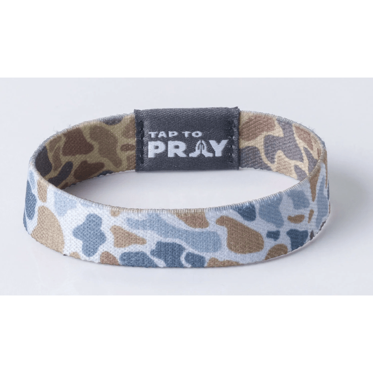 Tap to Pray Wristband - Sahara & Copper Camo - White Farmhouse Flowers