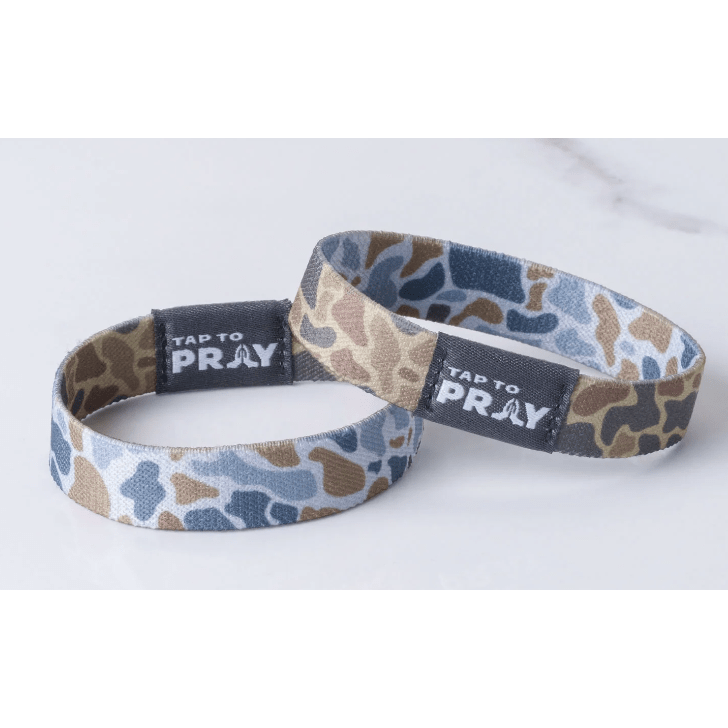 Tap to Pray Wristband - Sahara & Copper Camo - White Farmhouse Flowers