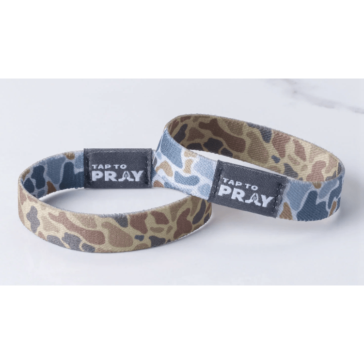 Tap to Pray Wristband - Sahara & Copper Camo - White Farmhouse Flowers