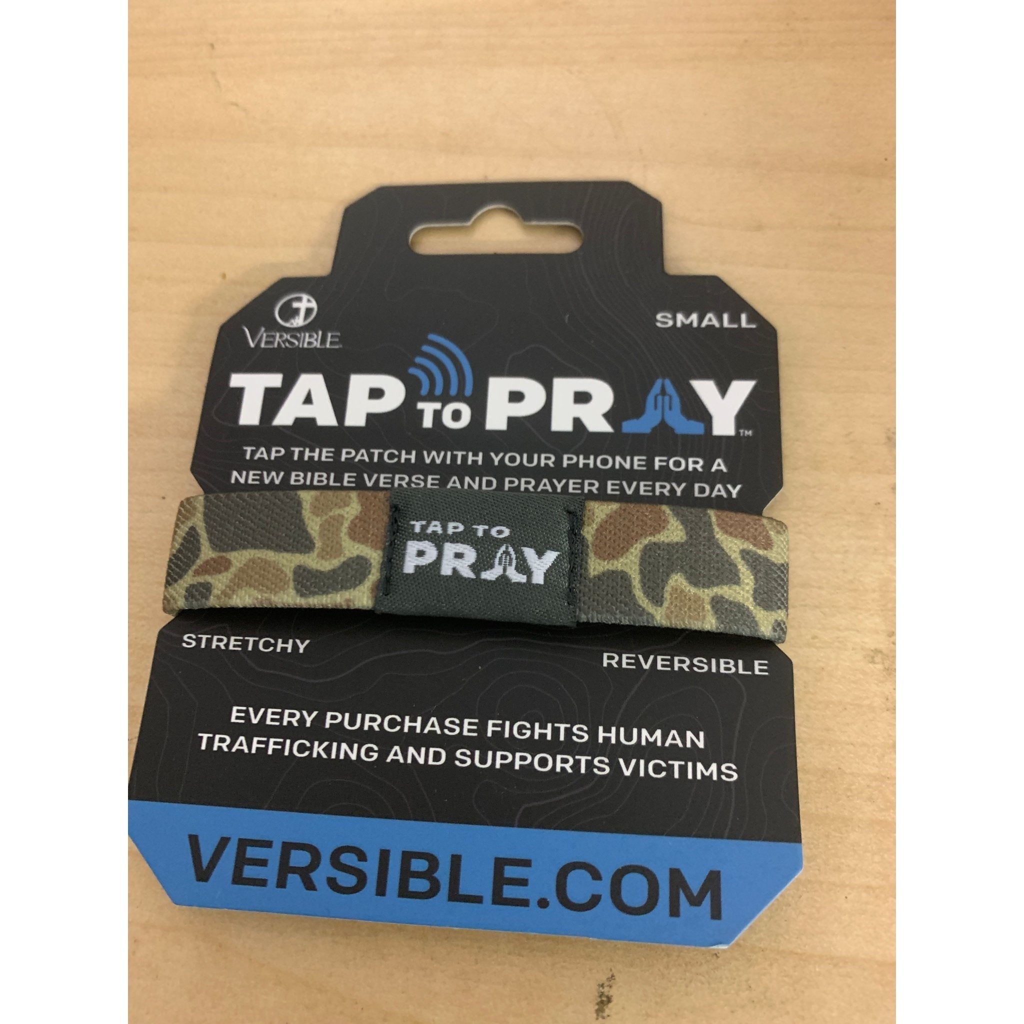 Tap to Pray Wristband - Sahara & Copper Camo - White Farmhouse Flowers