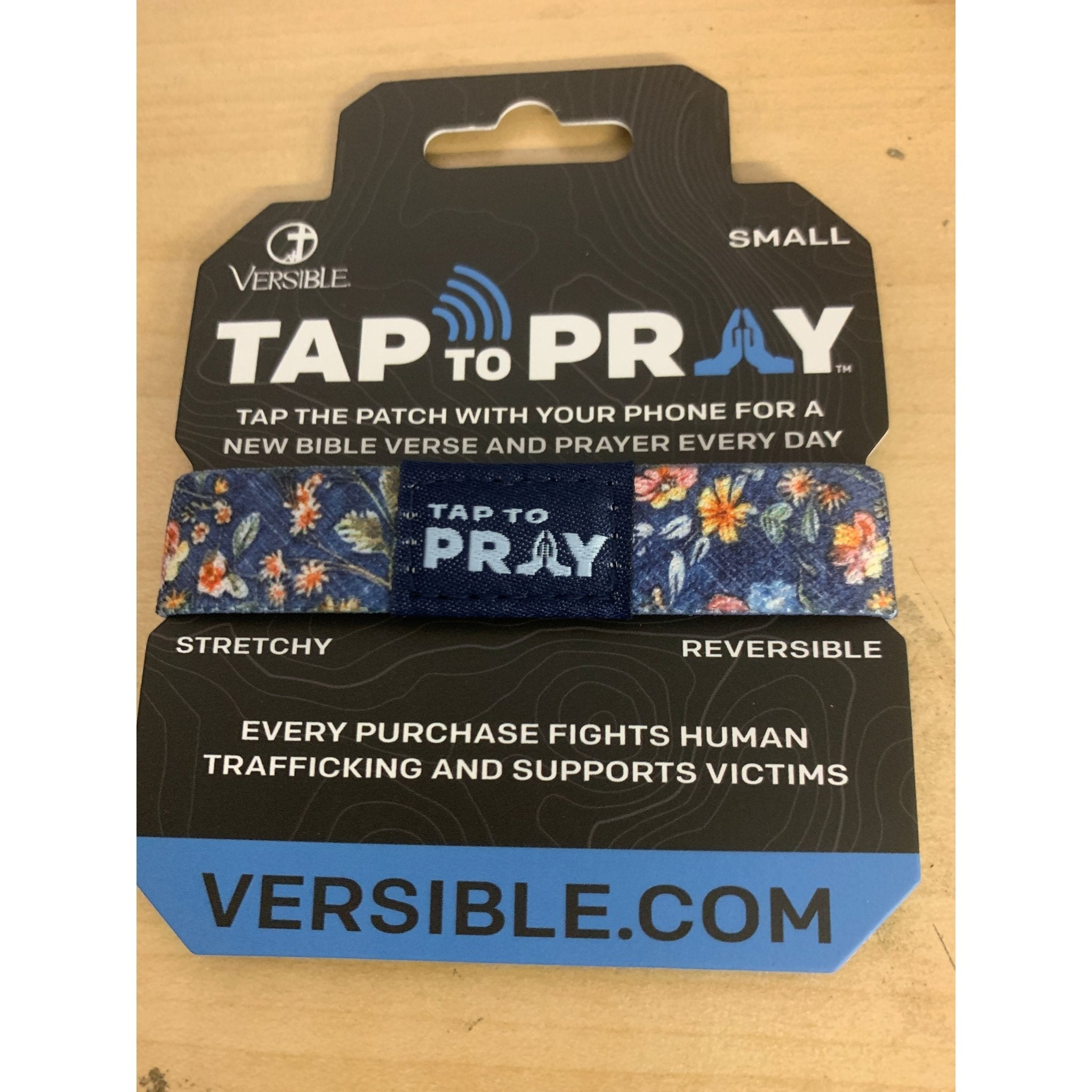Tap to Pray Wristband - Wildflower - Be Still - White Farmhouse Flowers
