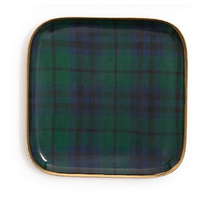 Tartan Decorative Metal Trays - White Farmhouse Flowers