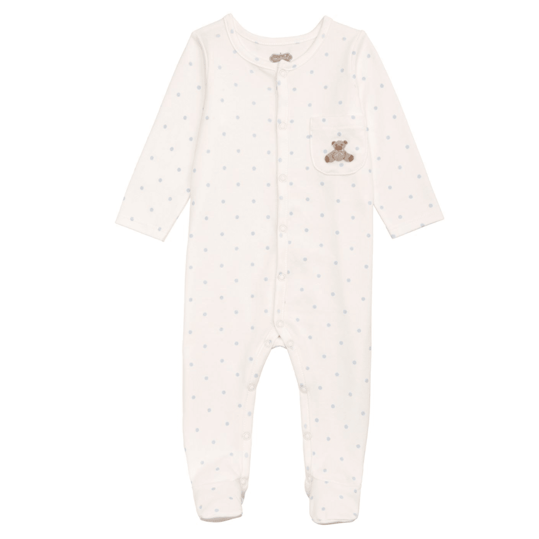 Teddy Bear Dot Sleeper - White Farmhouse Flowers