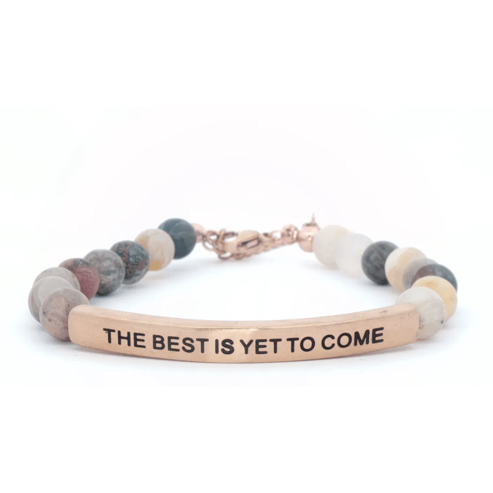 The Best is Yet to Come Bamboo Bracelet - White Farmhouse Flowers