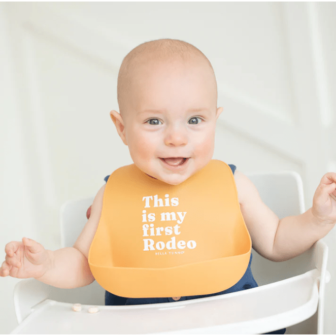 This is my First Rodeo Wonder Bib - White Farmhouse Flowers