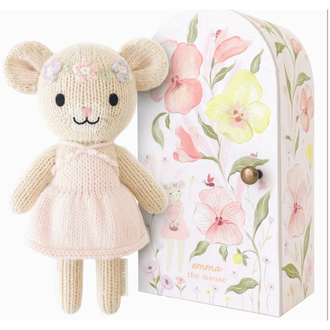 Tiny Emma the Mouse - White Farmhouse Flowers