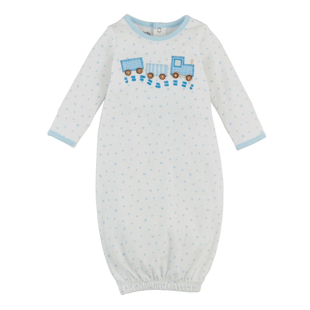 Train Applique Gown - White Farmhouse Flowers