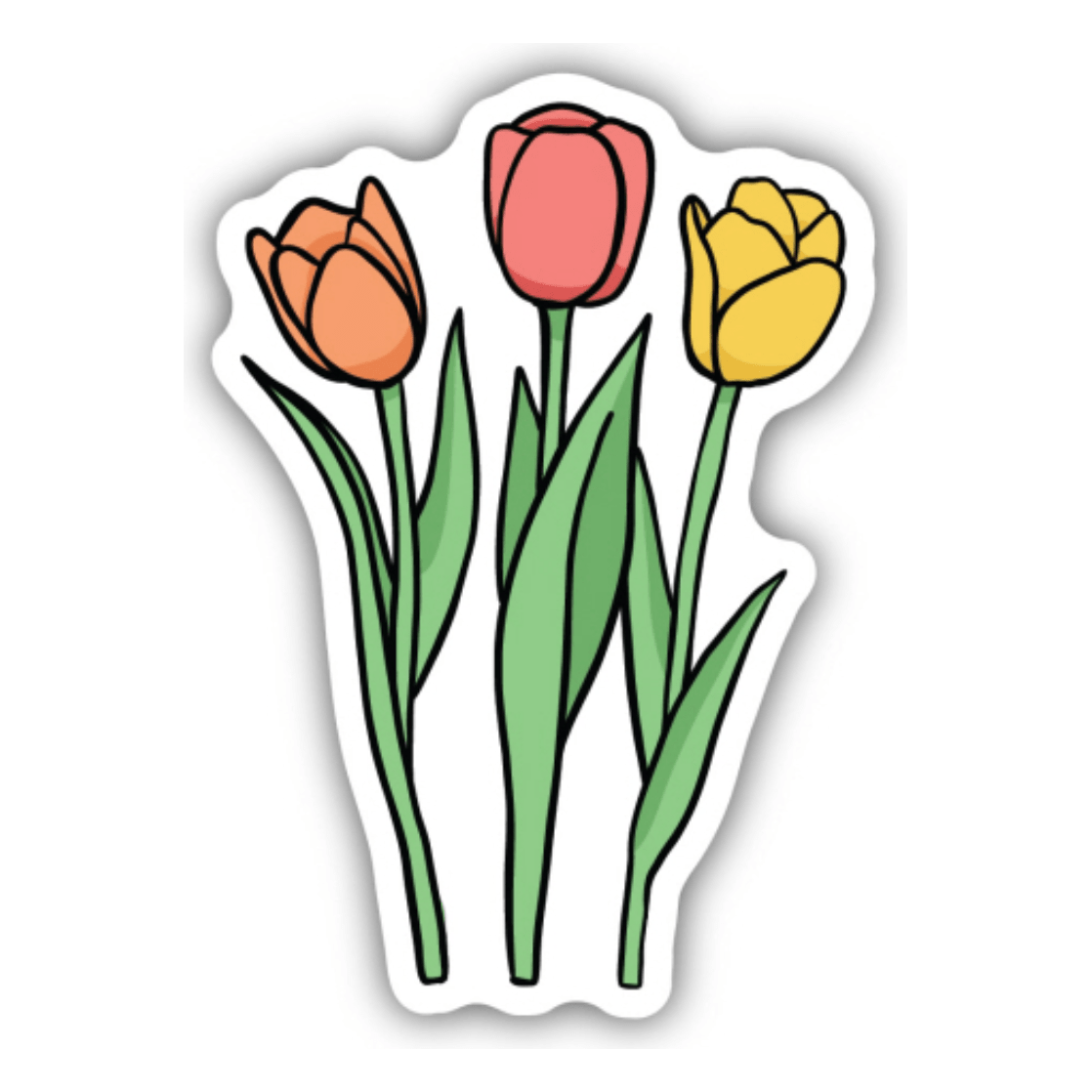 Tulip Sketch Sticker - White Farmhouse Flowers
