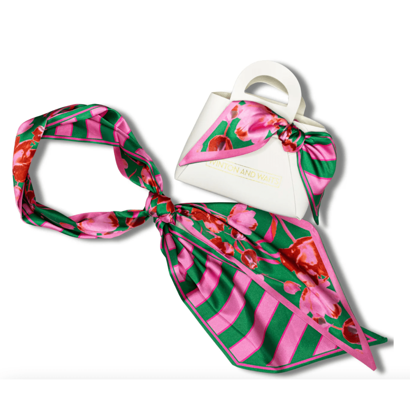 Tulip Trail Accessory Scarf - White Farmhouse Flowers