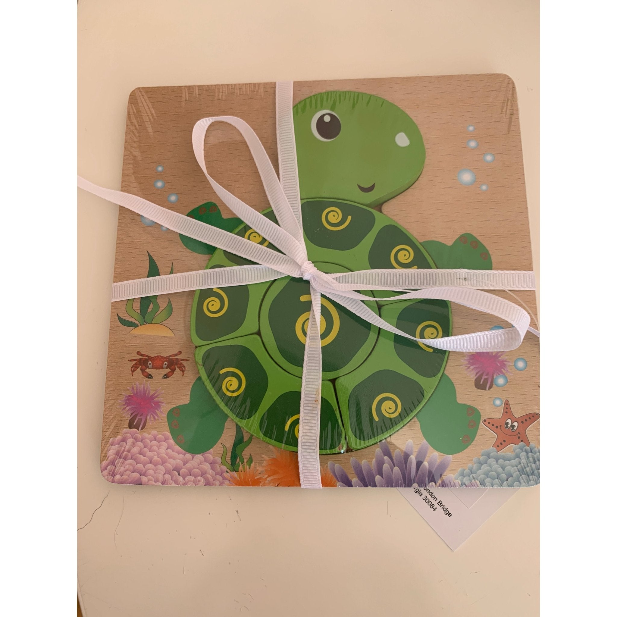 Turtle Puzzle for Kids - White Farmhouse Flowers