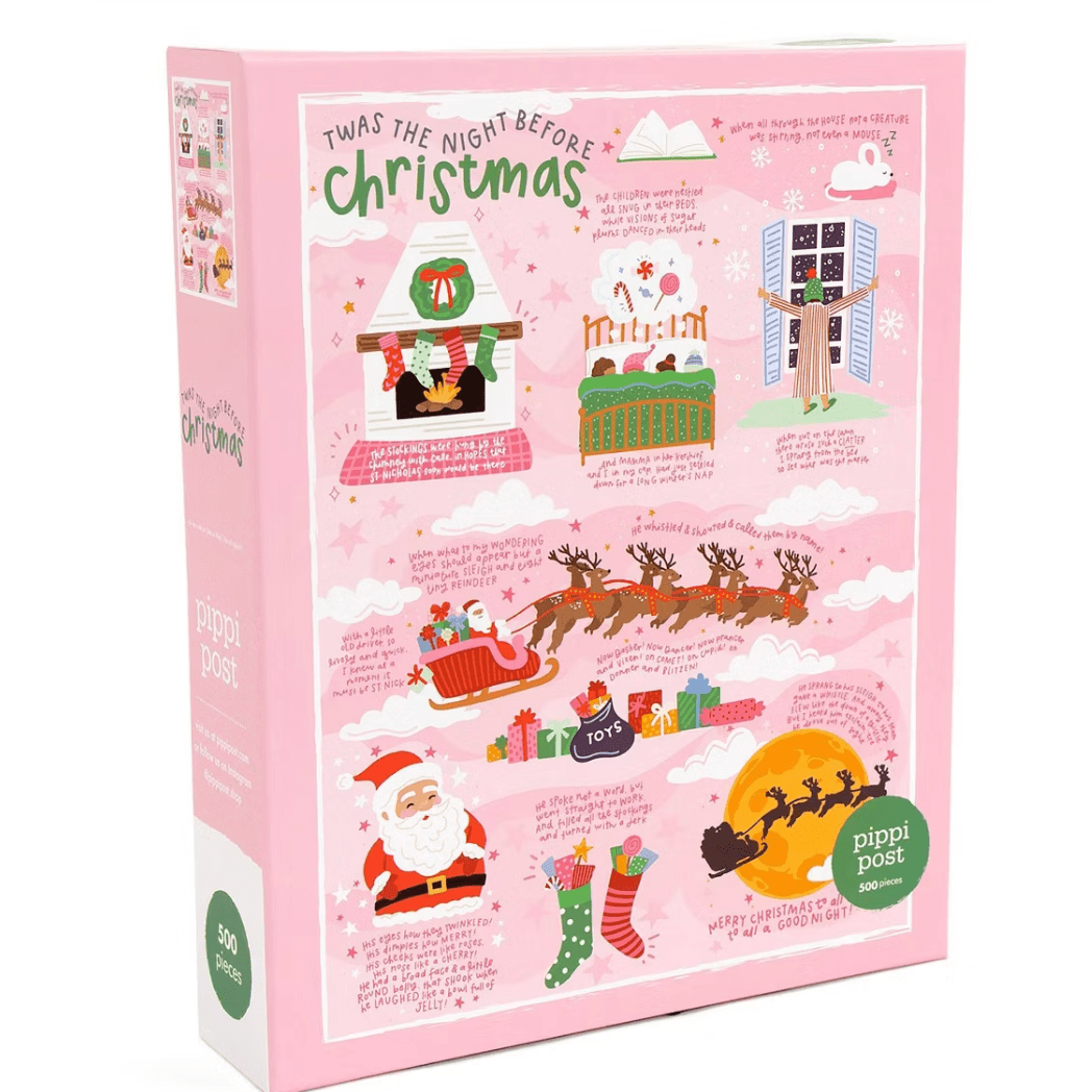 Twas the Night Before Christmas 500 Piece Puzzle - White Farmhouse Flowers